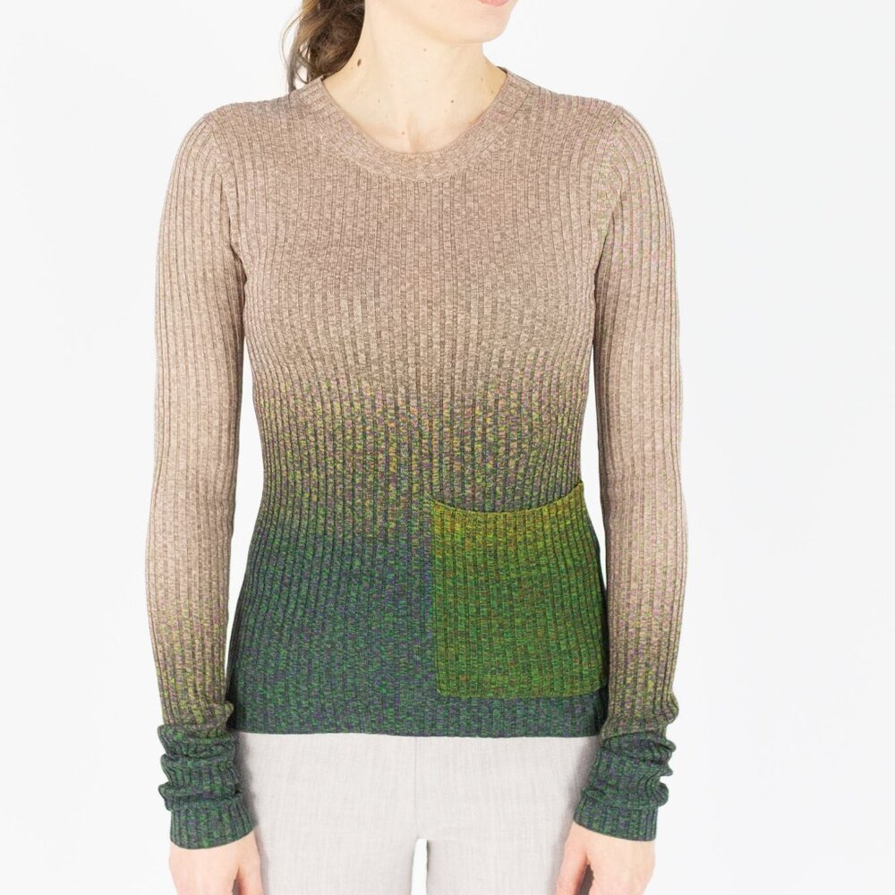Acne Studios Rasha Mouline Space Dye Sweater Pink Green Size M